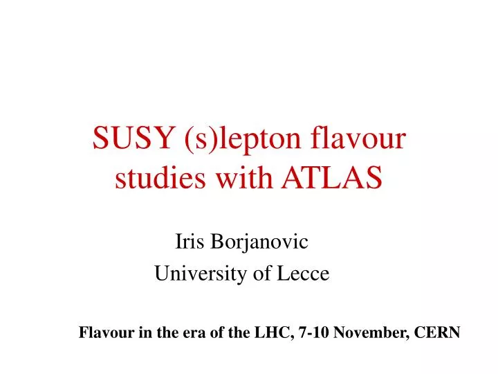 susy s lepton flavour studies with atlas