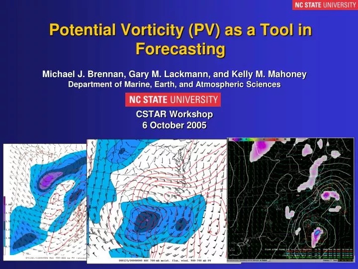 potential vorticity pv as a tool in forecasting
