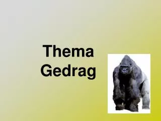 thema gedrag