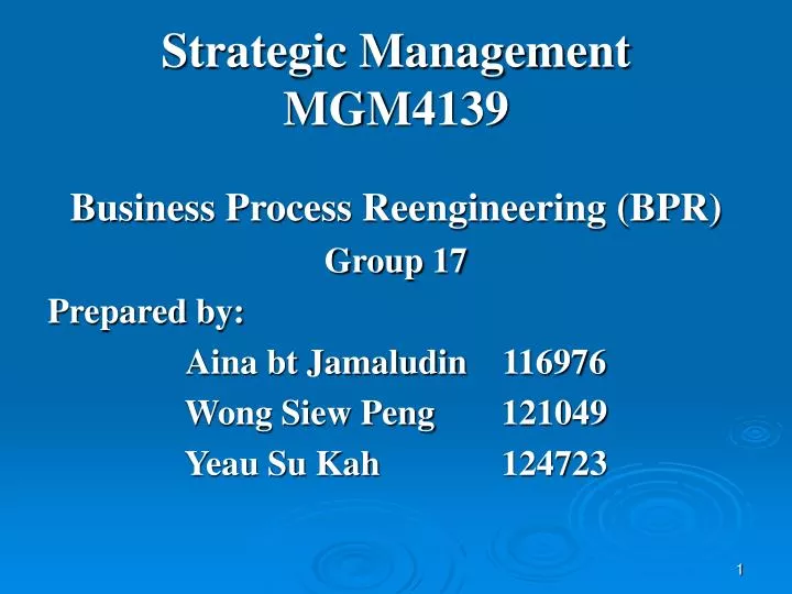 strategic management mgm4139