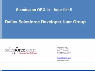 Standup an ORG in 1 hour flat !!