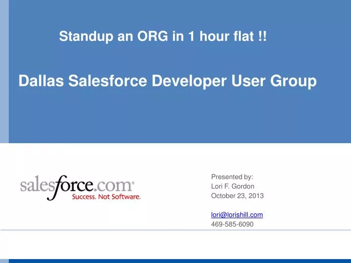 standup an org in 1 hour flat