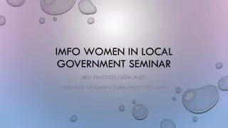 IMFO women in local government seminar
