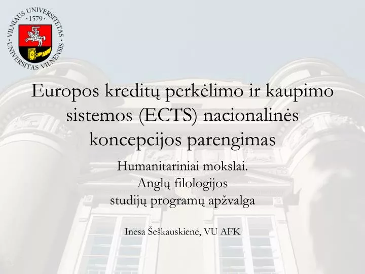 europos kredit perk limo ir kaupimo sistemos ects nacionalin s koncepcijos parengimas