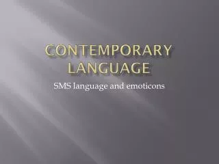Contemporary language
