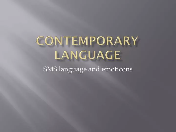 contemporary language