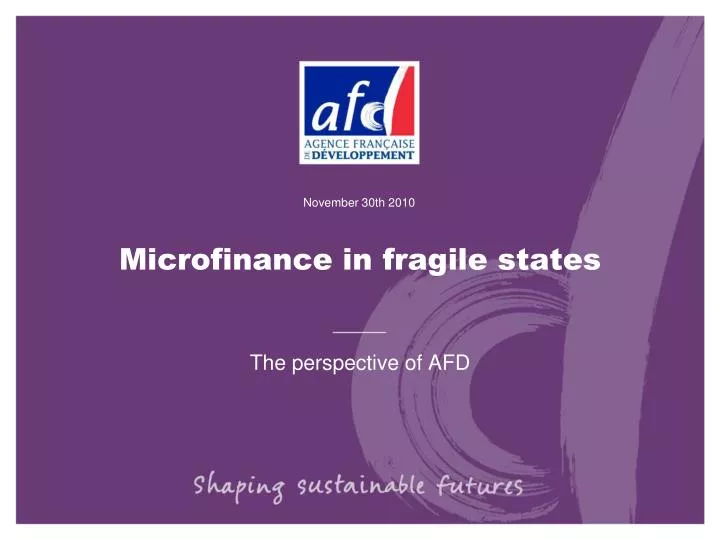 microfinance in fragile states