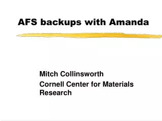 AFS backups with Amanda