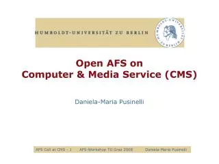 Open AFS on Computer &amp; Media Service (CMS)