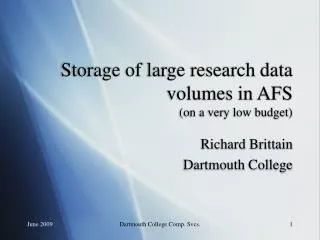 Storage of large research data volumes in AFS (on a very low budget)