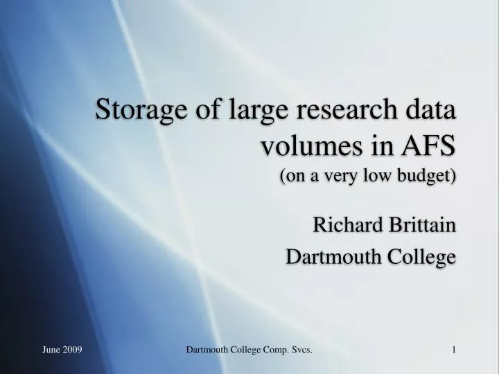 storage of large research data volumes in afs on a very low budget
