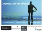 Corporate Legislation Update - slide 1