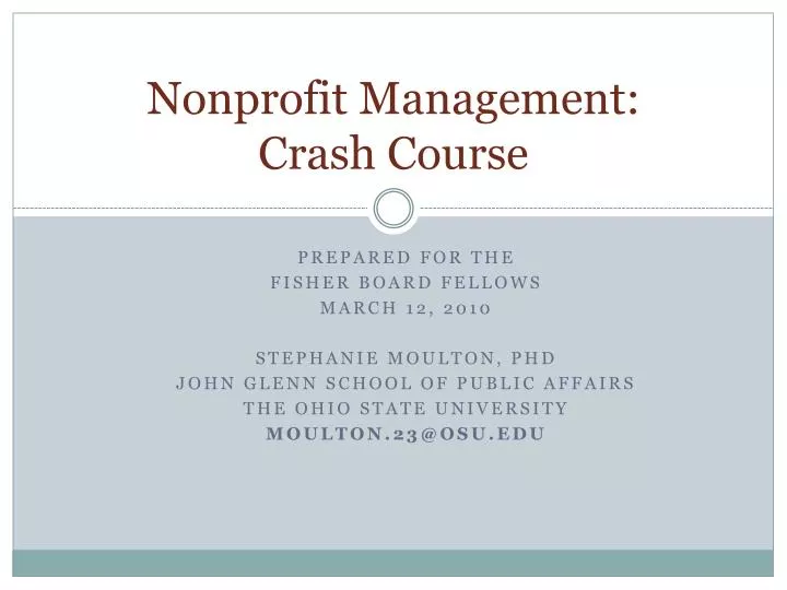 nonprofit management crash course