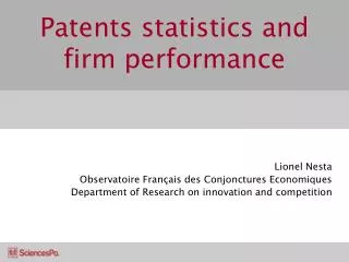 Patents statistics and firm performance