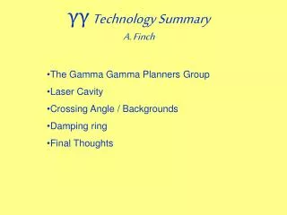 ?? Technology Summary A. Finch