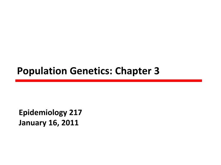 population genetics chapter 3