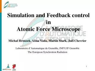 Simulation and Feedback control in Atomic Force Microscope