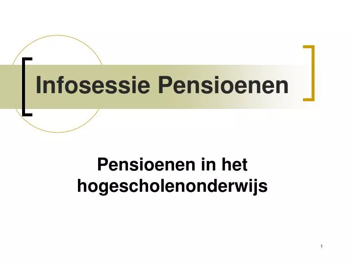 pensioenen in het hogescholenonderwijs