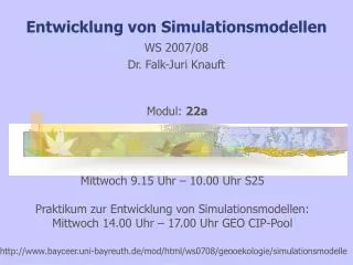 entwicklung von simulationsmodellen