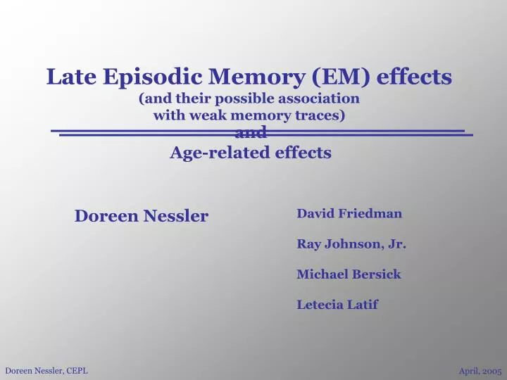 late episodic memory em effects and their possible association with weak memory traces