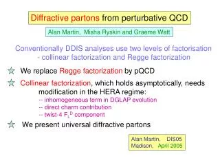 Diffractive partons from perturbative QCD
