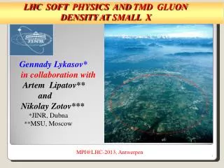 LHC SOFT PHYSICS AND TMD GLUON DENSITY AT SMALL X