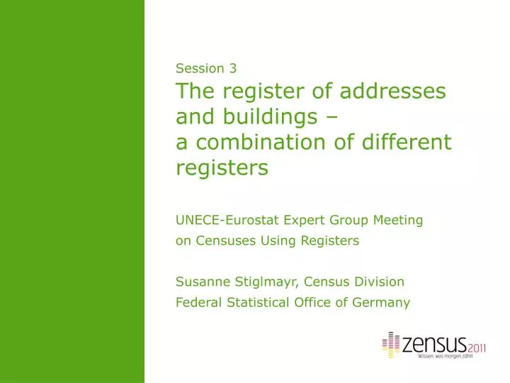 session 3 the register of addresses and buildings a combination of different registers