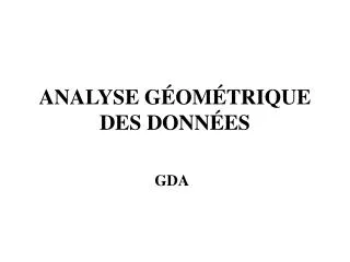 analyse g om trique des donn es