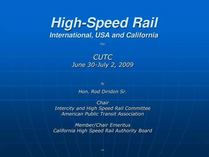 high speed rail international usa and california