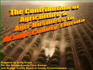 The Contribution of Agriculture &amp; Agri-Business to Orange County, Florida