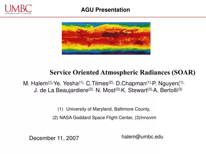 service oriented atmospheric radiances soar