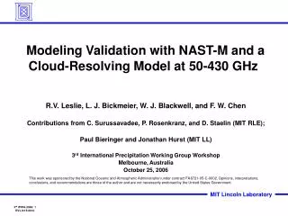 Modeling Validation with NAST-M and a Cloud-Resolving Model at 50-430 GHz