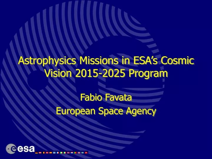 astrophysics missions in esa s cosmic vision 2015 2025 program