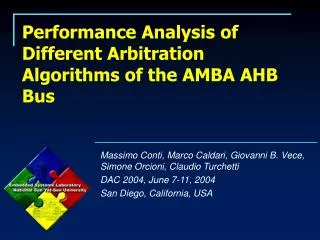 Performance Analysis of Different Arbitration Algorithms of the AMBA AHB Bus