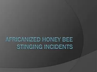 Africanized Honey bee stinging incidents