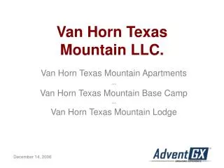 Van Horn Texas Mountain LLC.
