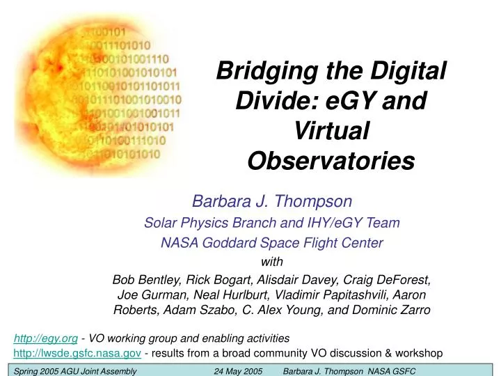 bridging the digital divide egy and virtual observatories