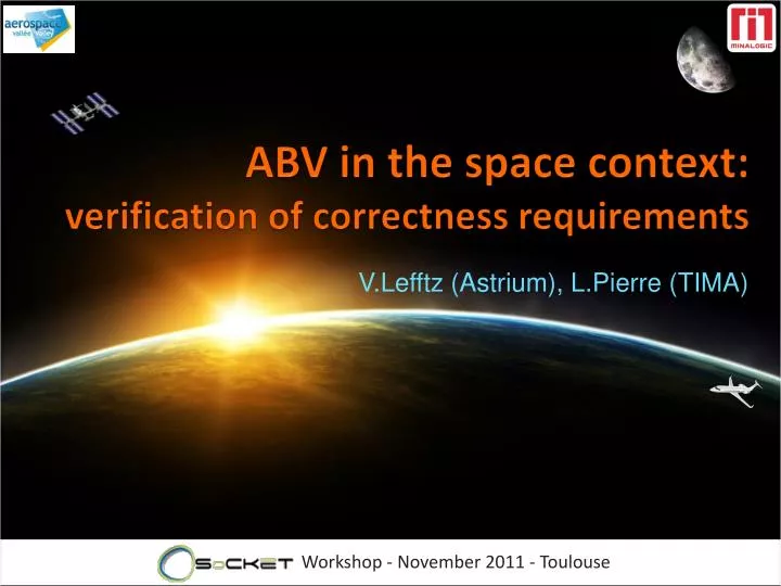 abv in the space context verification of correctness requirements