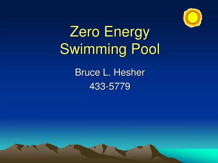 zero energy swimming pool