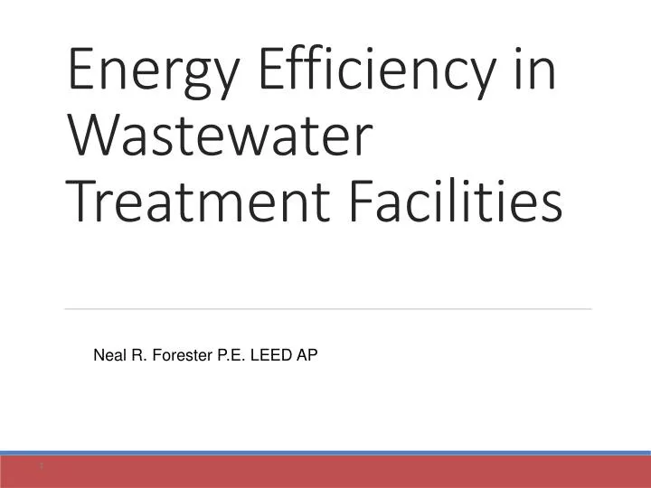 energy efficiency in wastewater treatment facilities