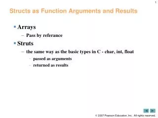 Structs as Function Arguments and Results