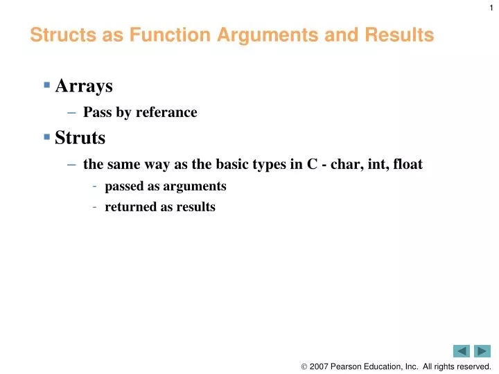 structs as function arguments and results