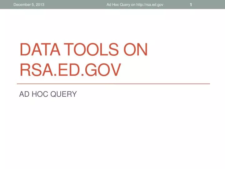 data tools on rsa ed gov