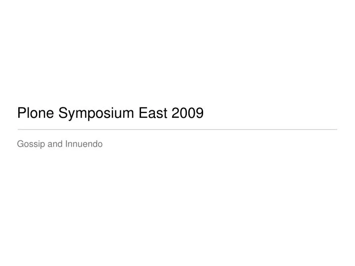 plone symposium east 2009