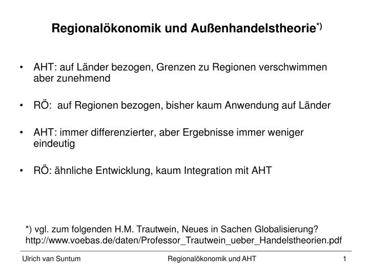 regional konomik und au enhandelstheorie