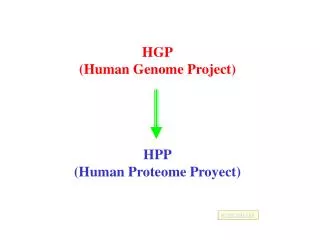 HGP (Human Genome Project) HPP (Human Proteome Proyect)