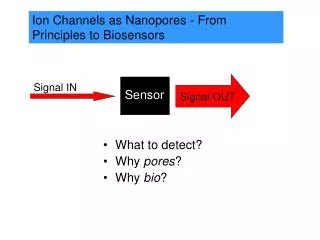 Ion Channels as Nanopores - From Principles to Biosensors