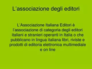 l associazione degli editori