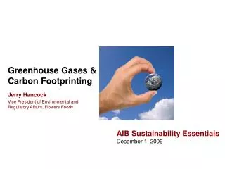 Greenhouse Gases &amp; Carbon Footprinting