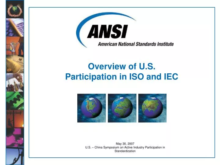 overview of u s participation in iso and iec